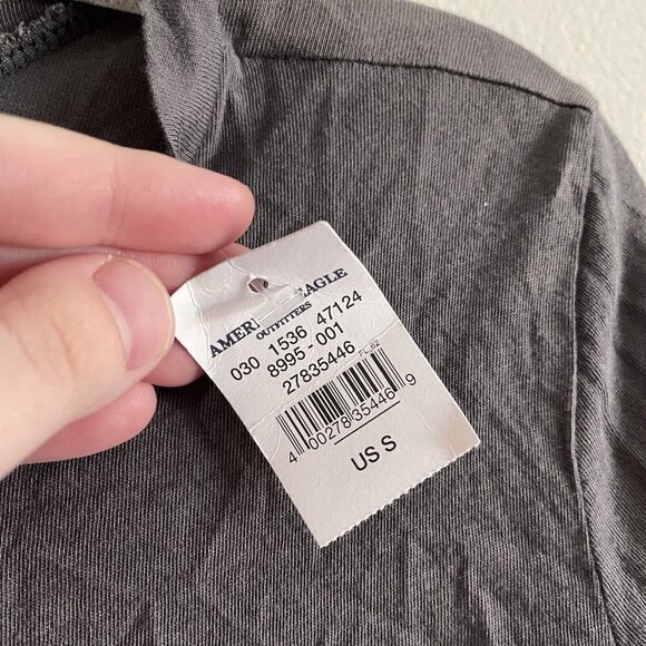 American Eagle Outfitters Women SZ S Gray Life’s A Party Long Sleeve T Shirt NWT - Picture 5 of 8